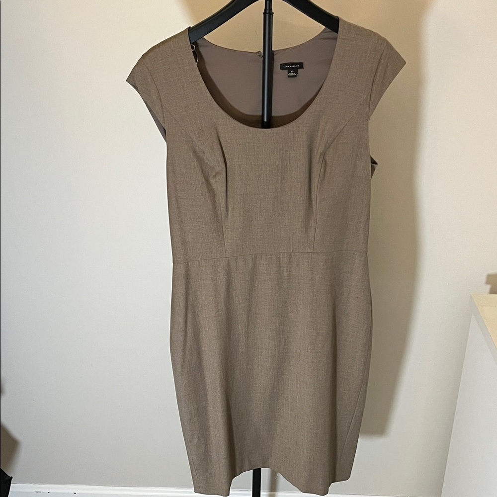 Ann Taylor Classic Brown Cap Sleeve Dress
